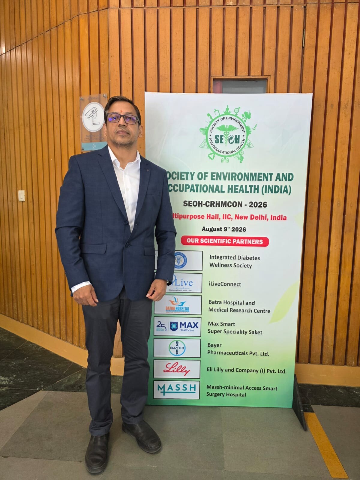 Dr. Anshul Bhatnagar at the SEOH conference, where Batra Hospital was a scientific partner